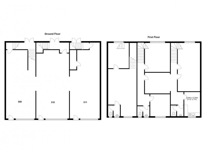 Floorplan for 310-311 Long Lane, Halesowen